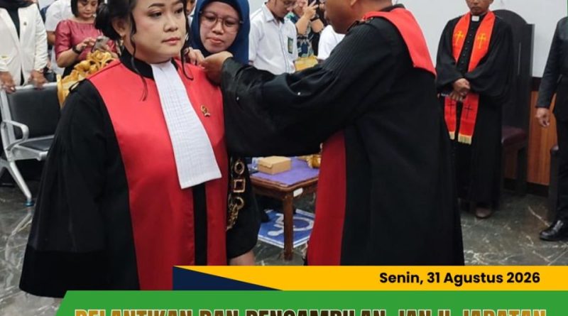 Ketua PN Marisa Resmi Lantik Noula Maria Magdalena Pangemanan sebagai Wakil Ketua Pengadilan Negeri Marisa